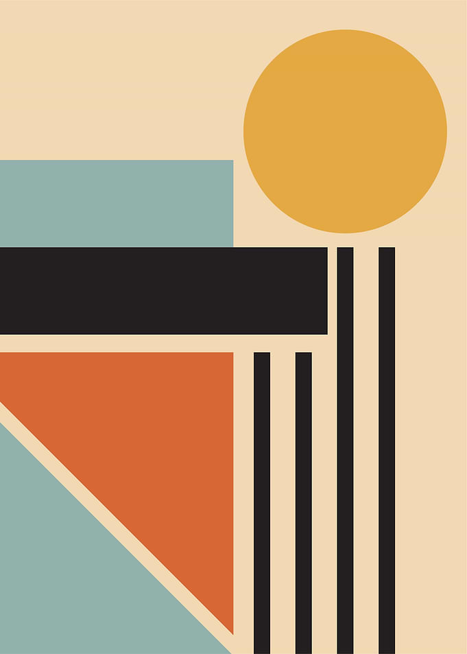 Bauhaus Sunset Retro