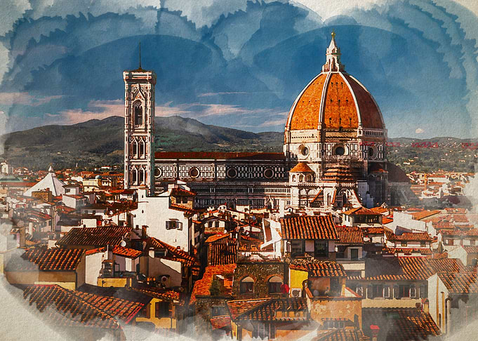 Florence Italy Water Color