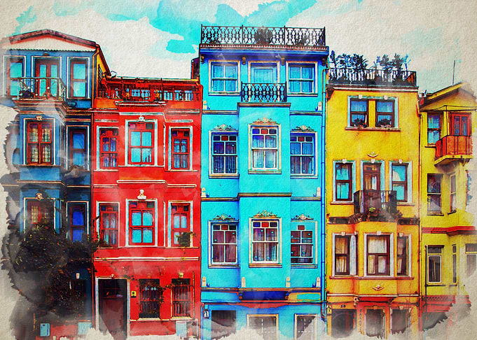 Balat Istanbul Water Color