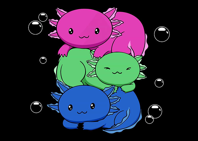 Polysexual Flag Axolotl