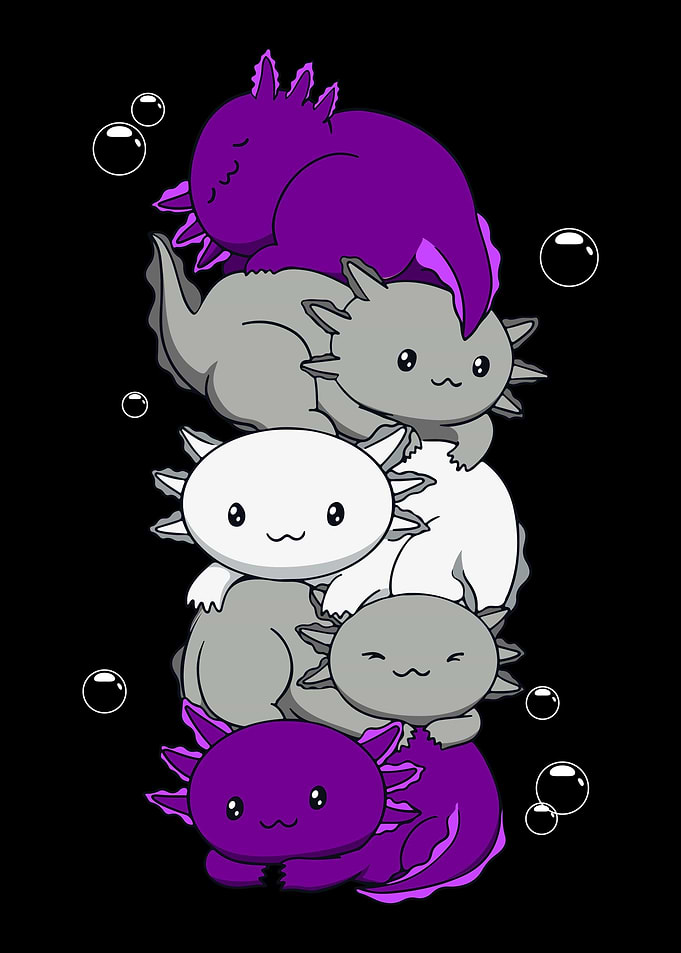Graysexual Flag Axolotl