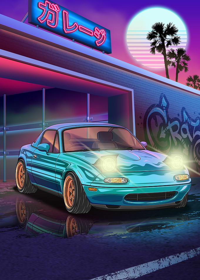 MX5 Miata Neon Night