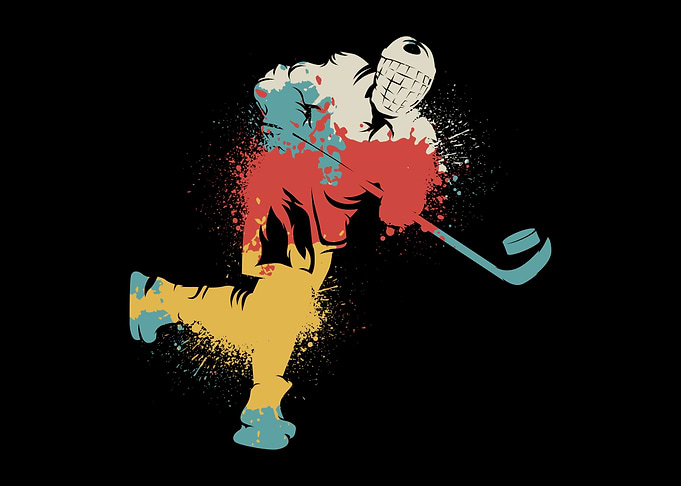 Colorful Ice Hockey Player