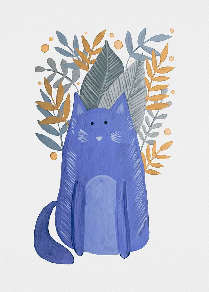 Purple Cat and foliage