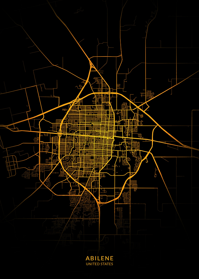 Abilene City Map Gold