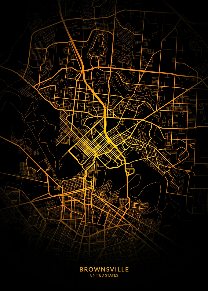 Brownsville City Map Gold
