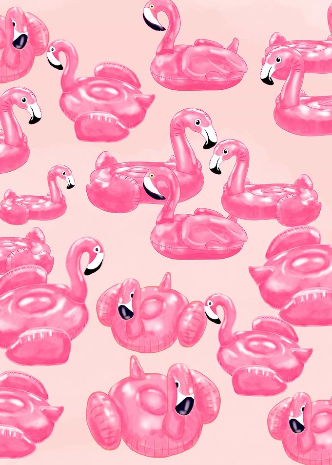 Beige Flamingo Float