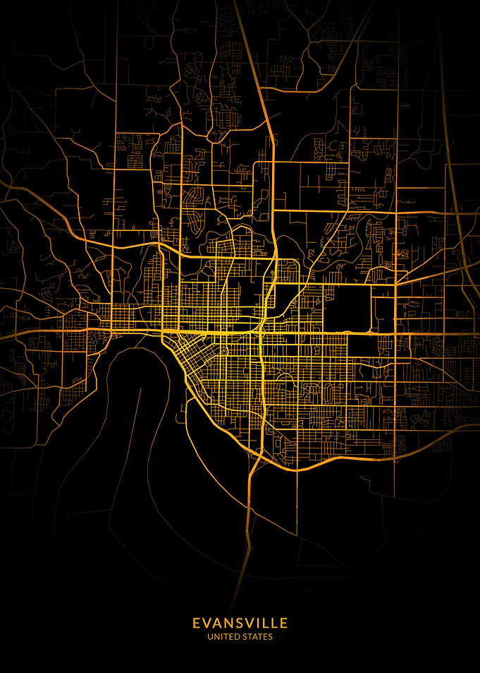 Evansville USA City Map