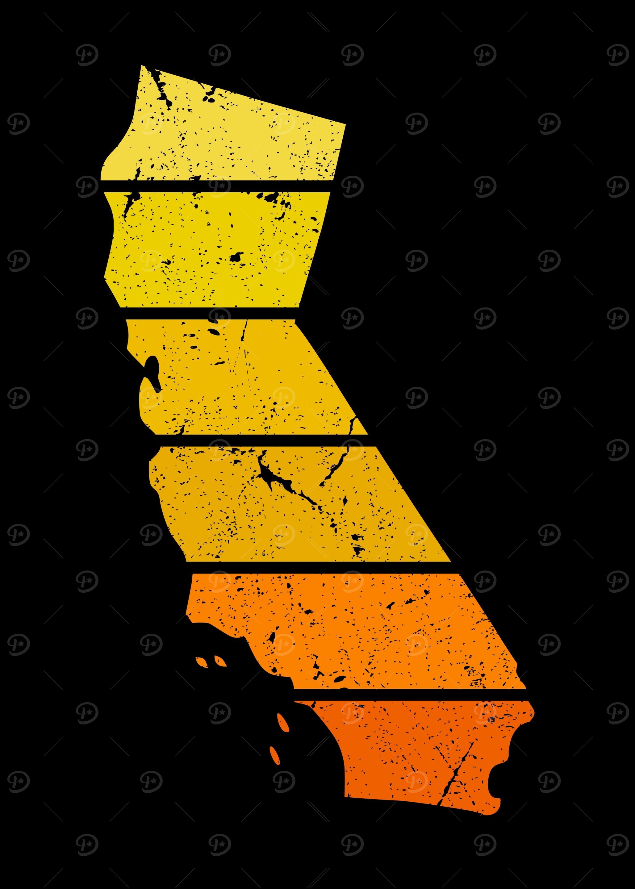 California Map Sunset