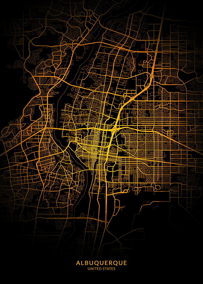 Albuquerque City Map Gold
