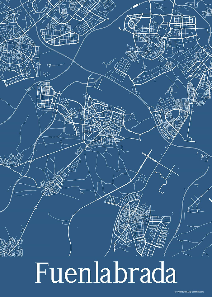 Fuenlabrada Spain Blue Map