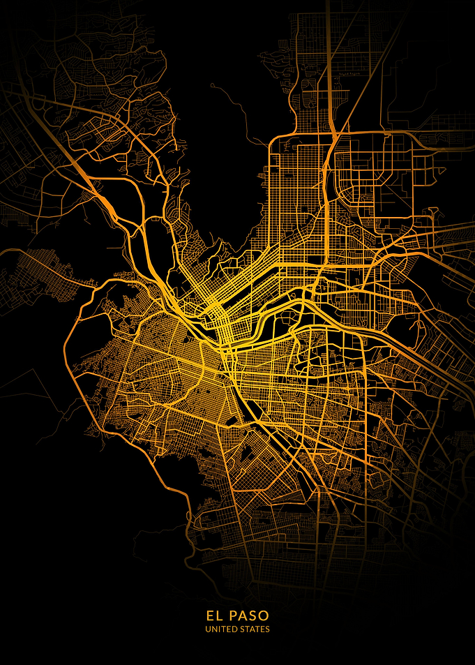 El Paso USA City Map