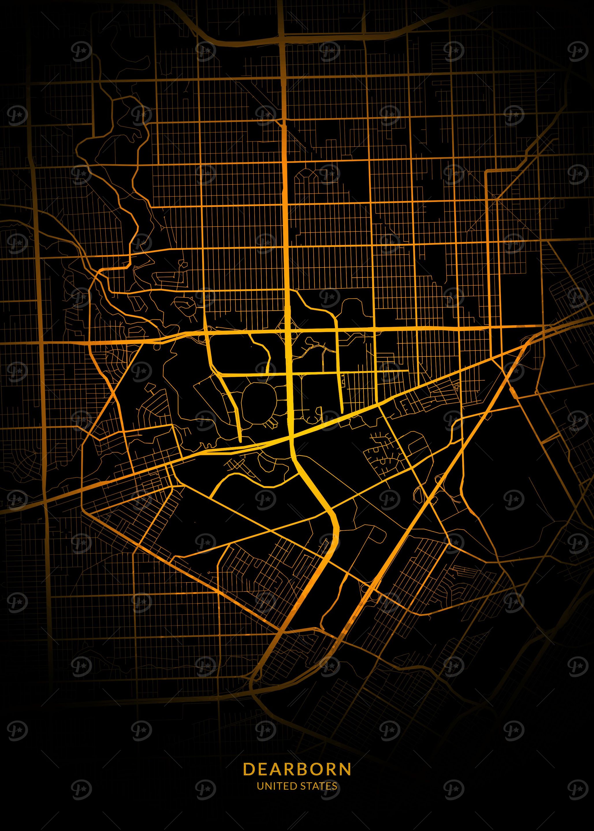 Dearborn USA City Map