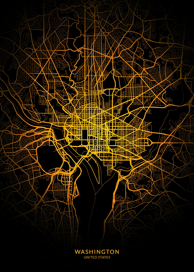 Washington City Map Gold