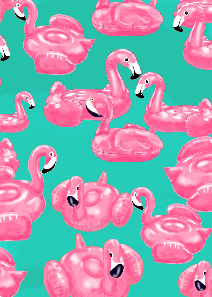 Flamingo Green Pattern