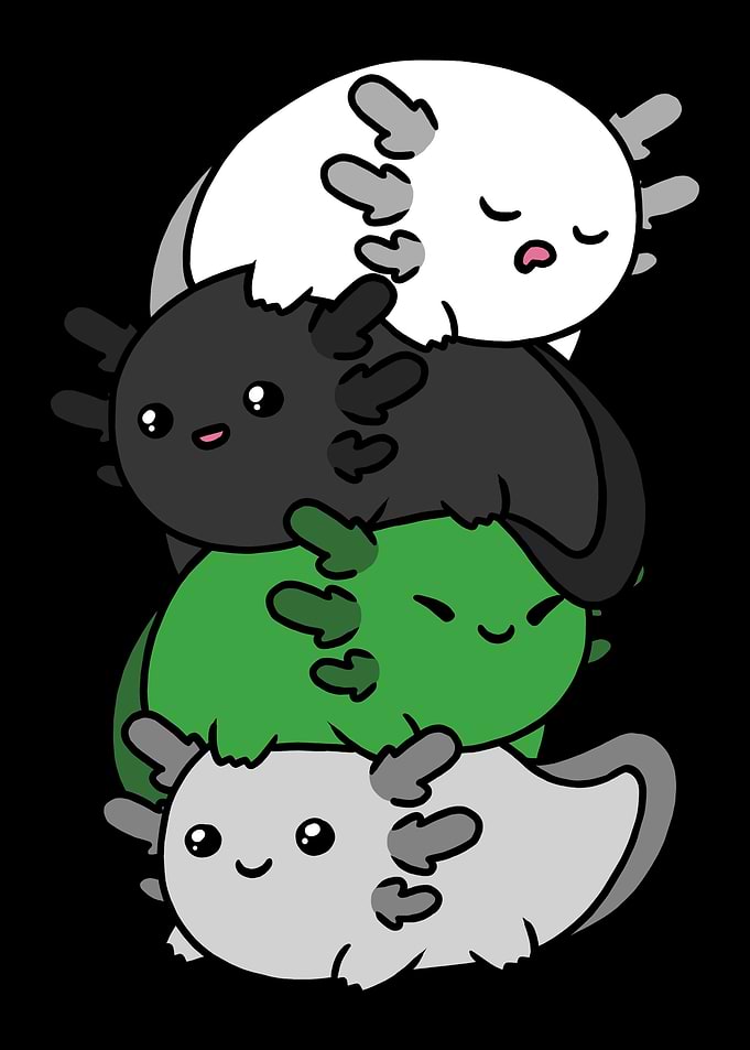 Kawaii Axolotl Pile
