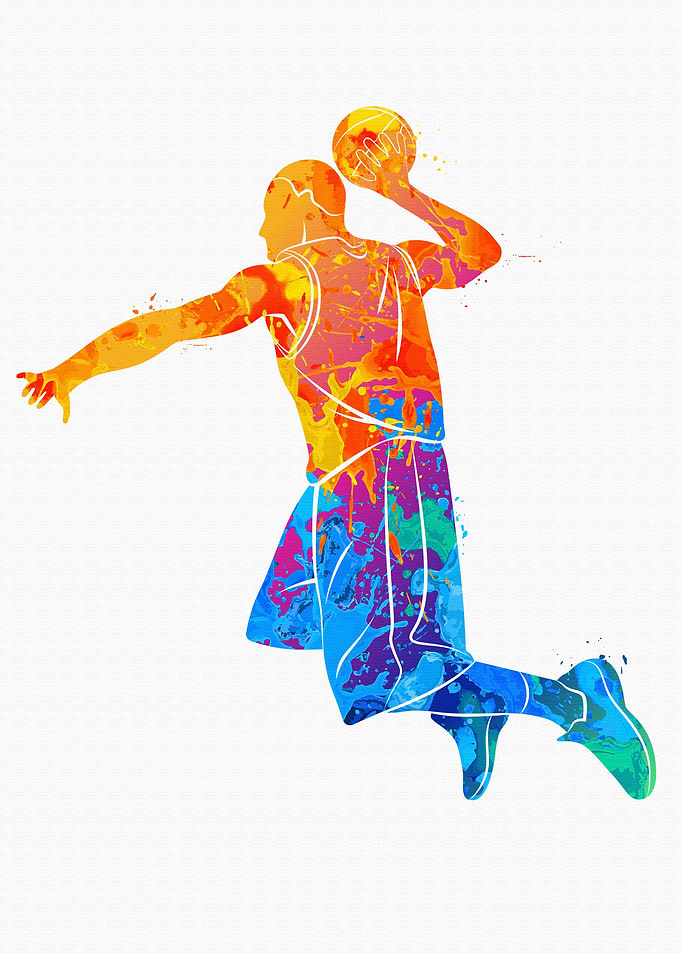 Abstract basketball player