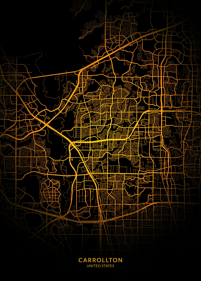 Carrollton City Map Gold