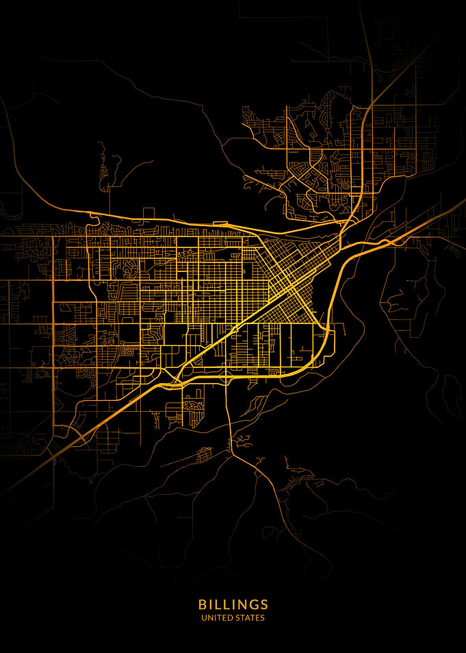 Billings City Map Gold