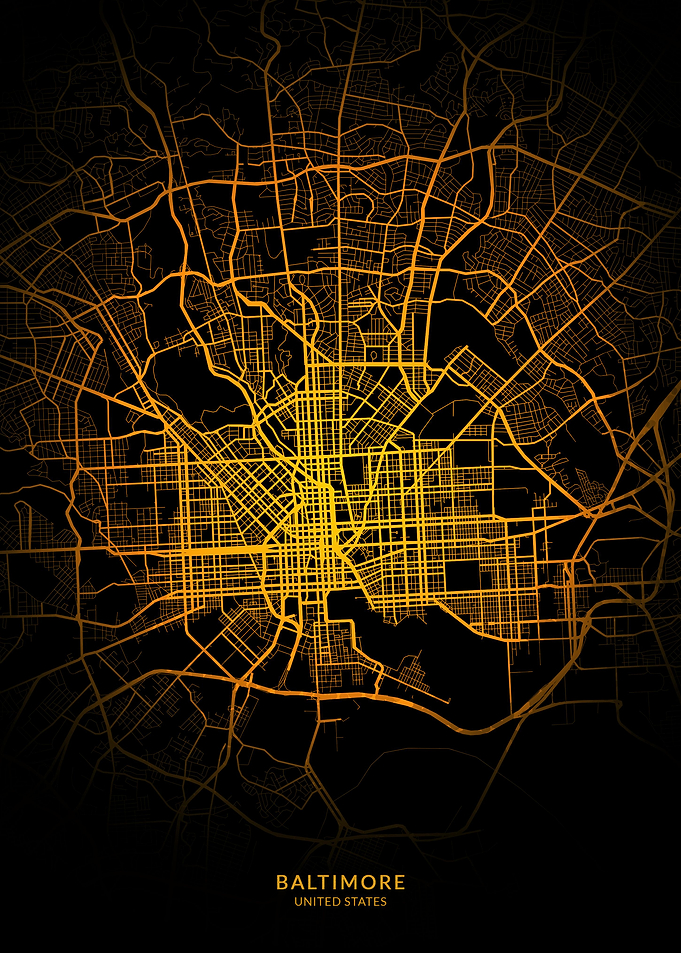 Baltimore City Map Gold