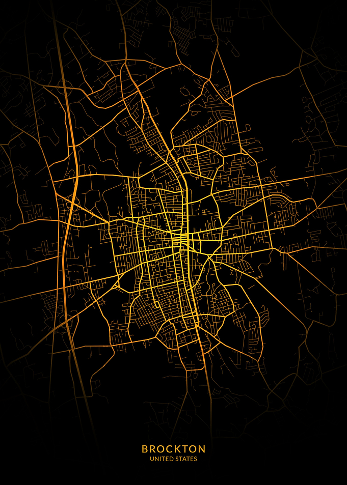 Brockton City Map Gold
