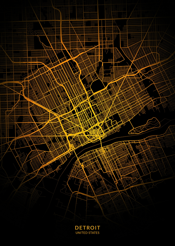 Detroit USA City Map