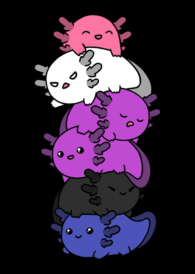 Kawaii Axolotl Pile
