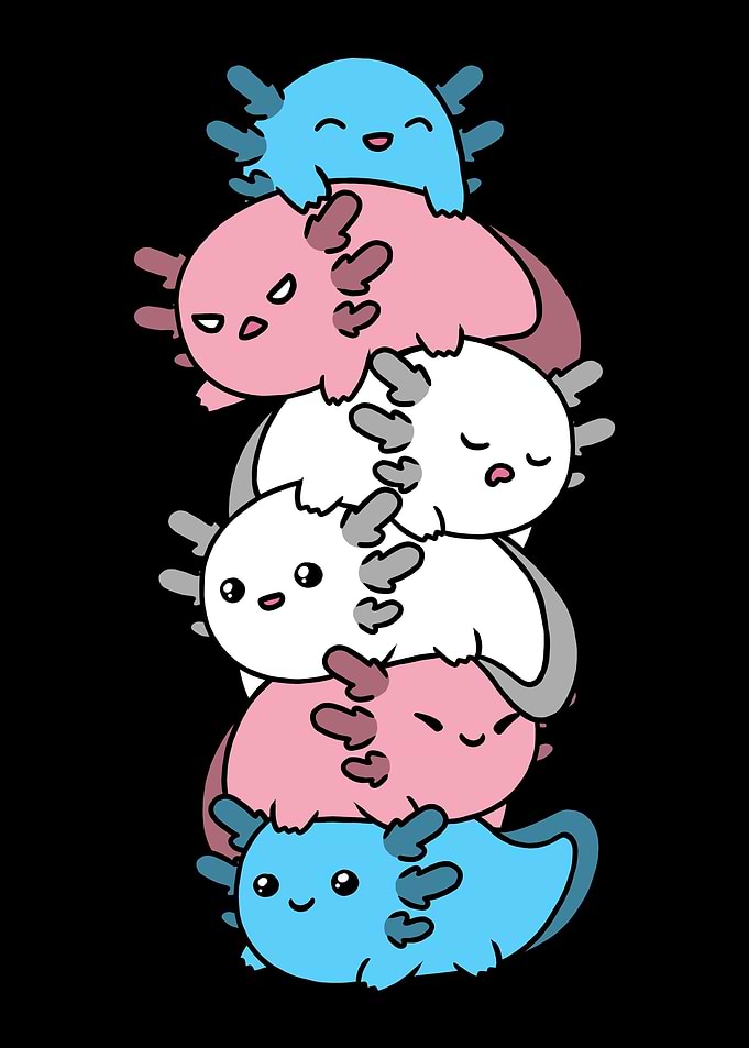 Kawaii Axolotl Pile
