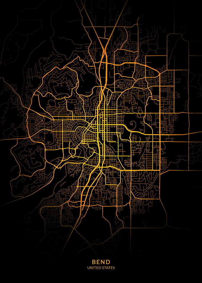 Bend City Map Gold