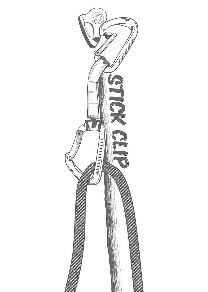 Rock climbing stick clip