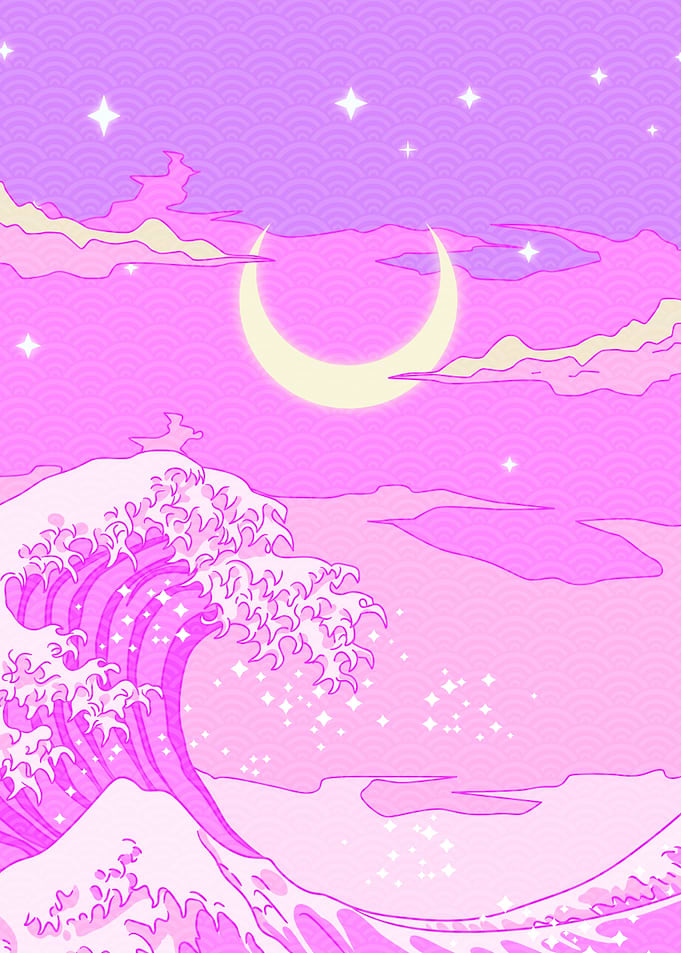 Great Wave Off Pink Night