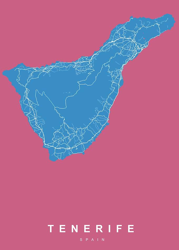 TENERIFE Map Island Spain