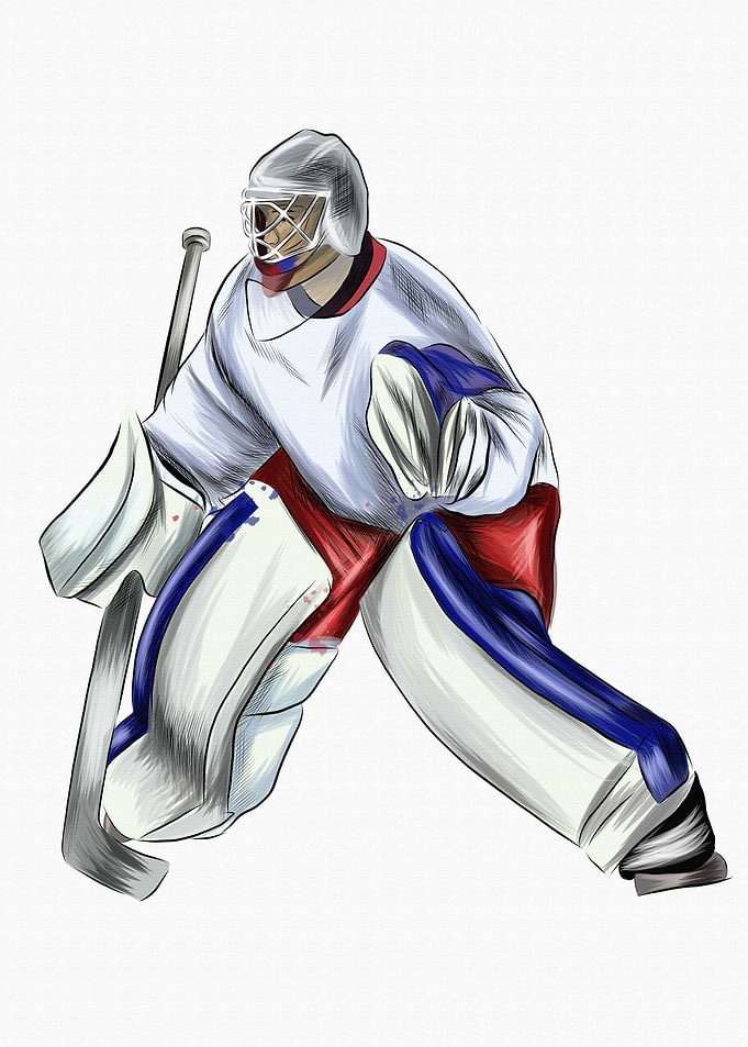 Abstract hockey player