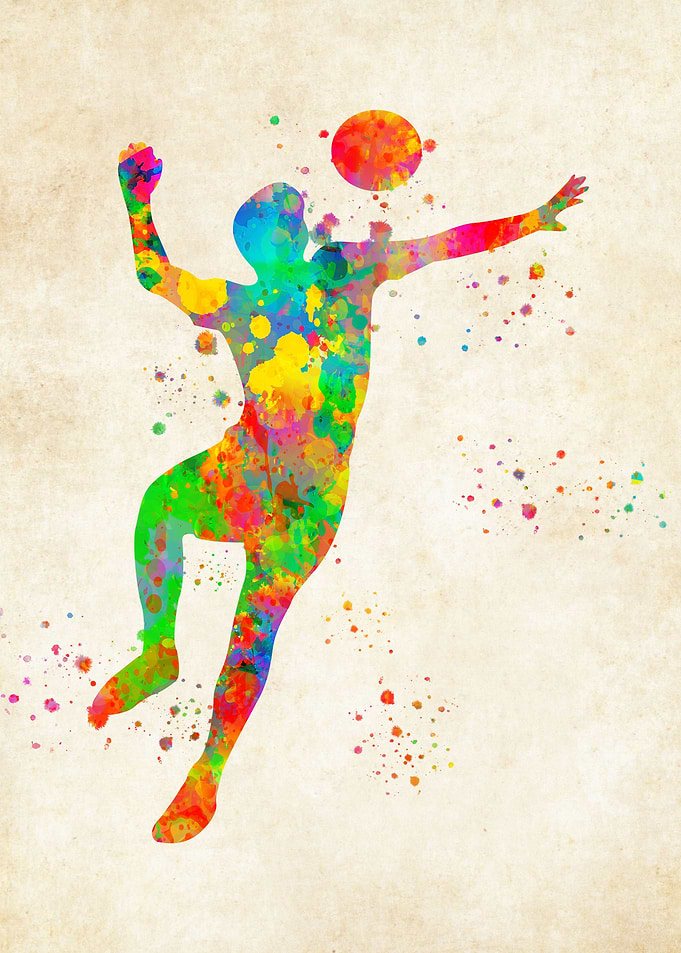 Football player watercolor
