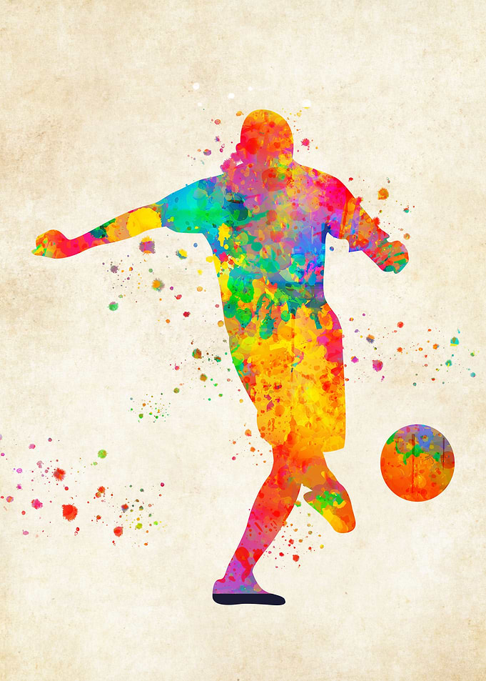 Football player watercolor