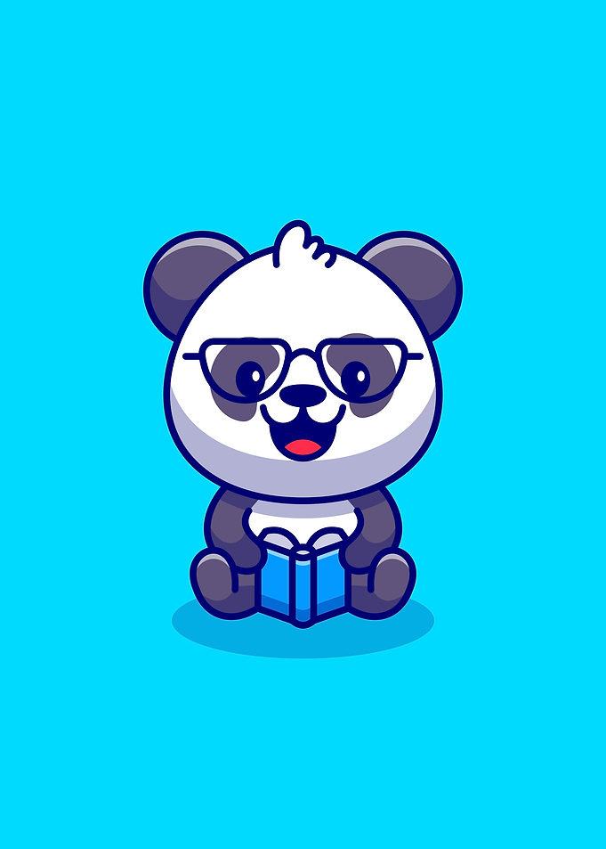 panda reading book