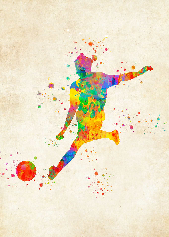Football player watercolor