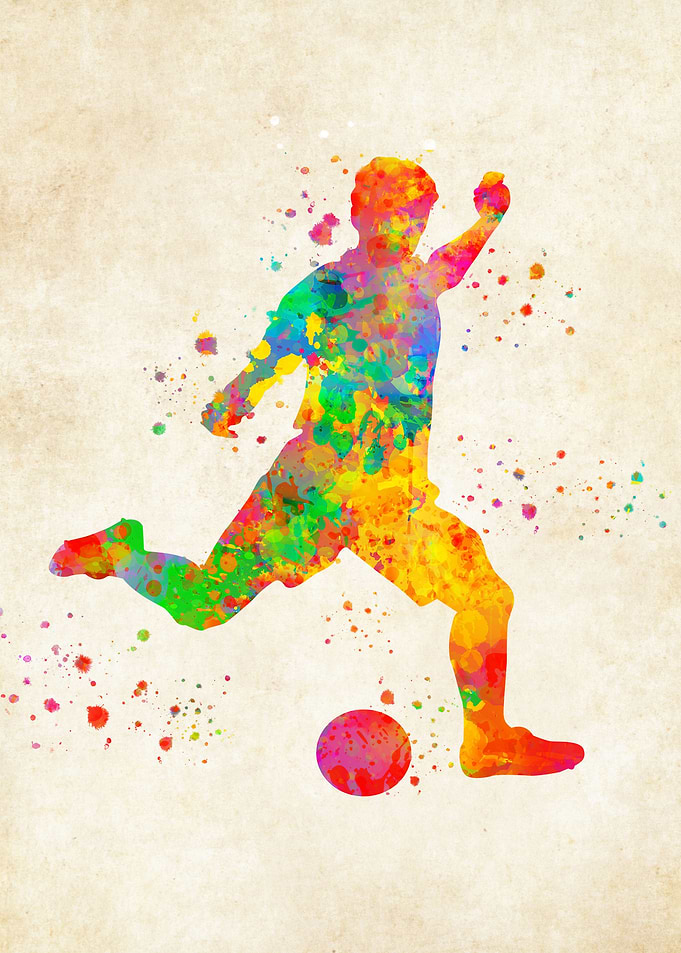Football player watercolor