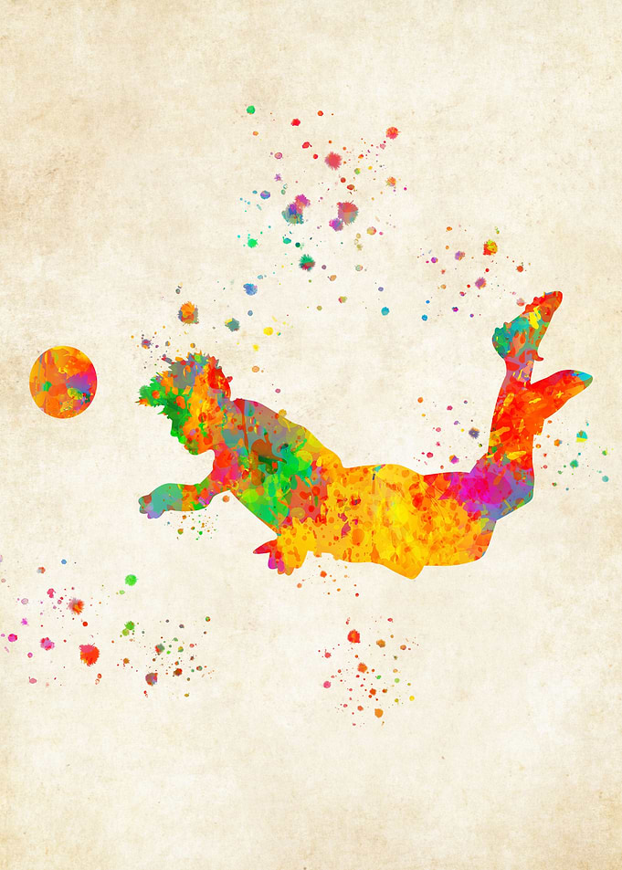 Football player watercolor