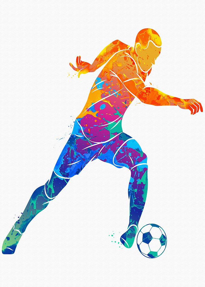 Abstract soccer player