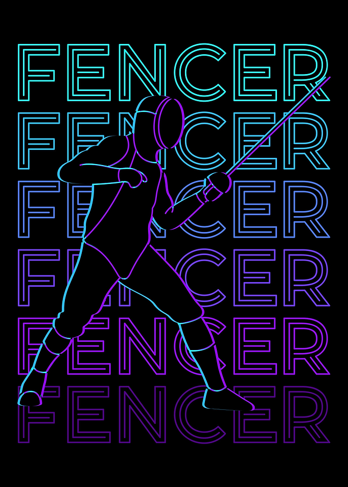 Fencer Fencing Retro