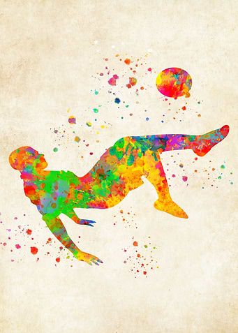 Football watercolor player