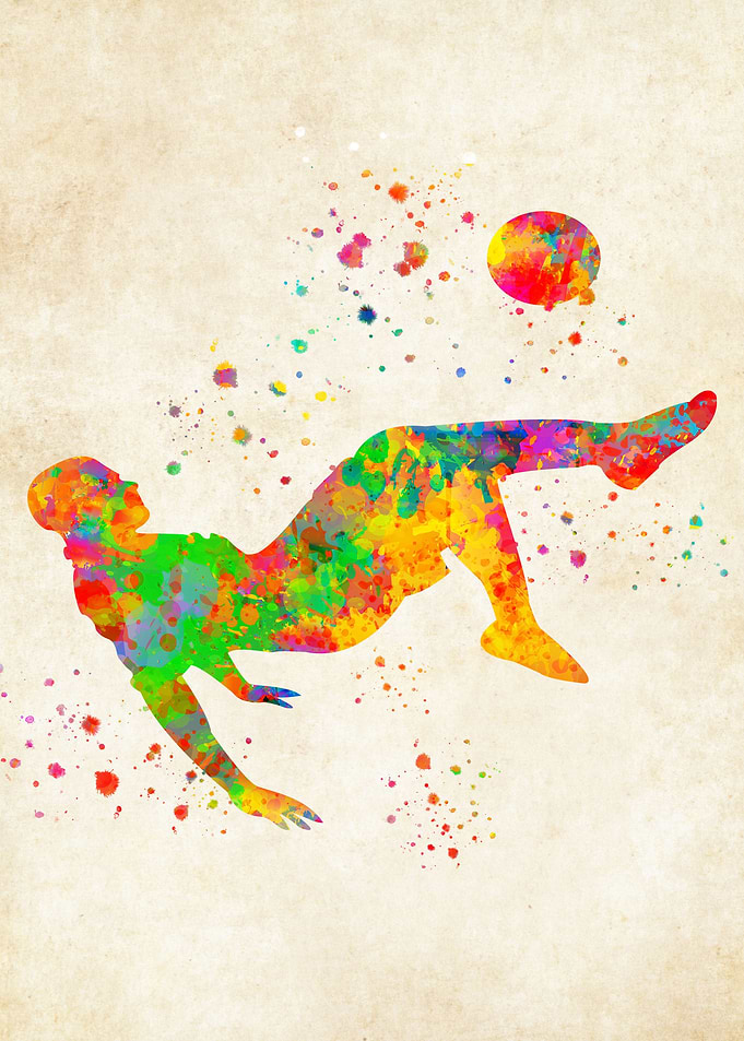 Football watercolor player