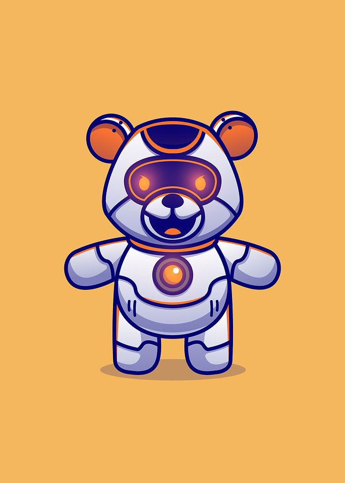 Cute teddy bear robot