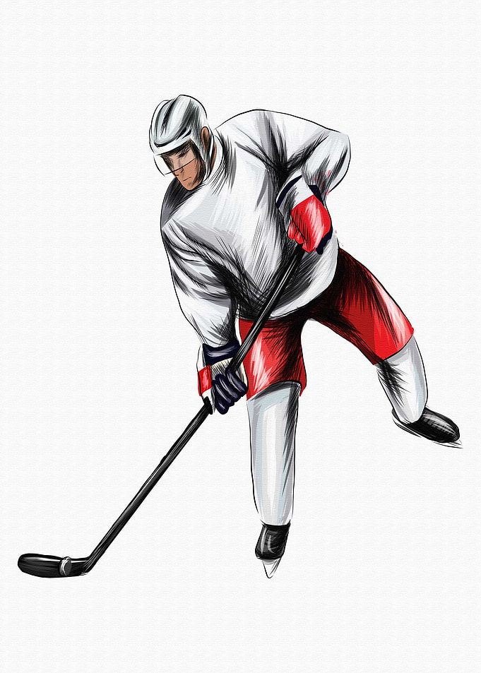 Abstract hockey player