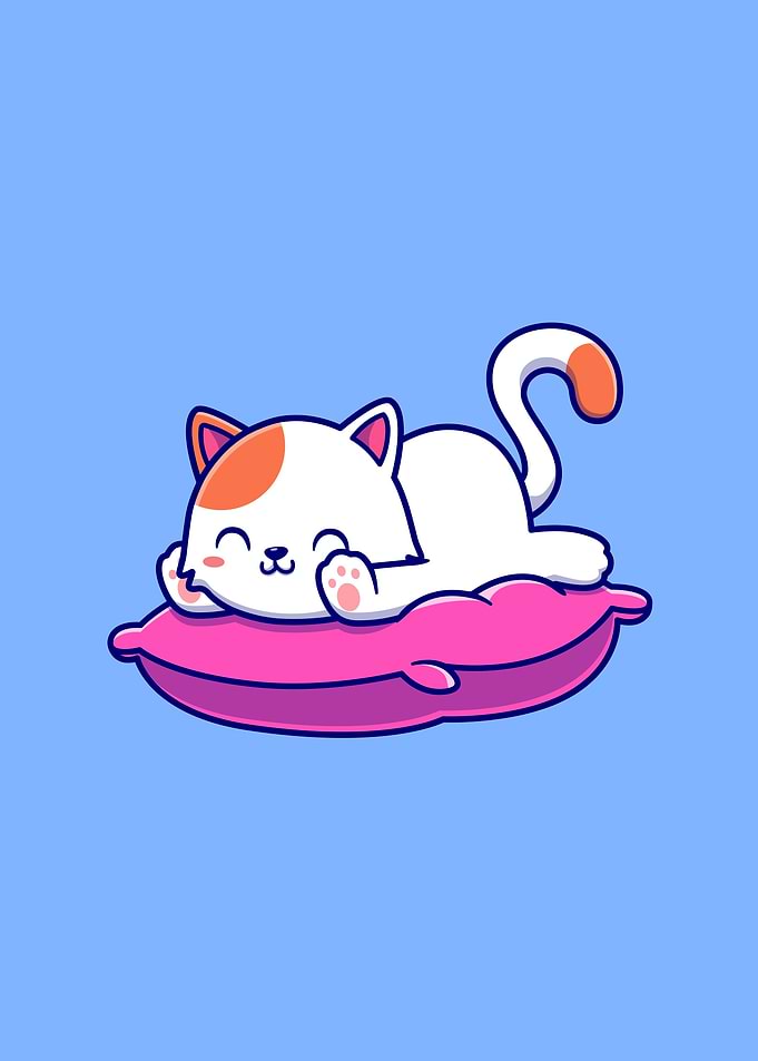 Cute cat laying on pillow