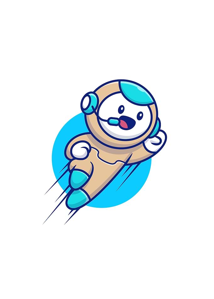 Cute robot flying