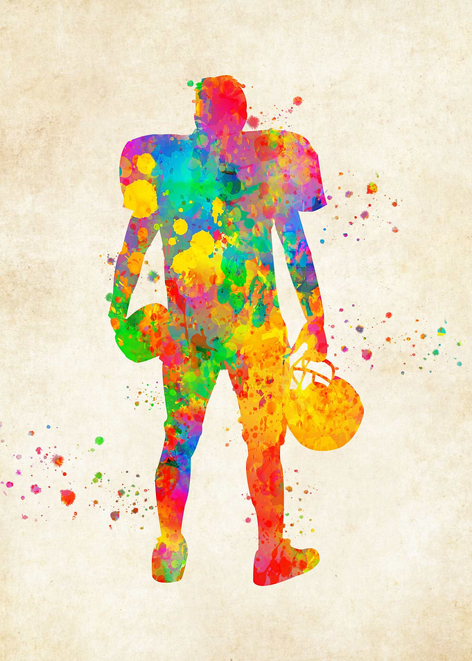Football America Watercolo