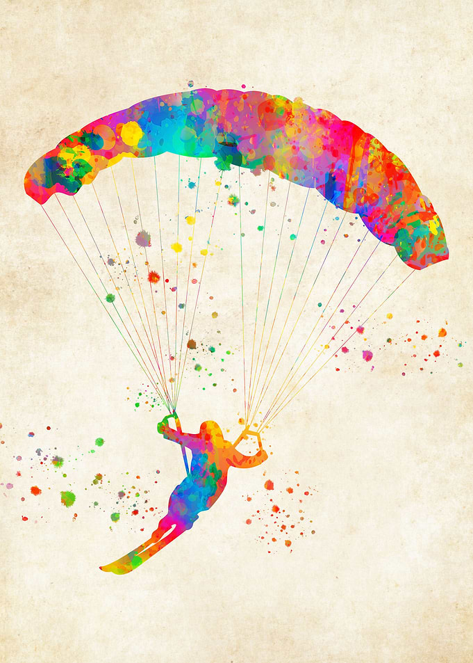 Kiteboarding watercolor