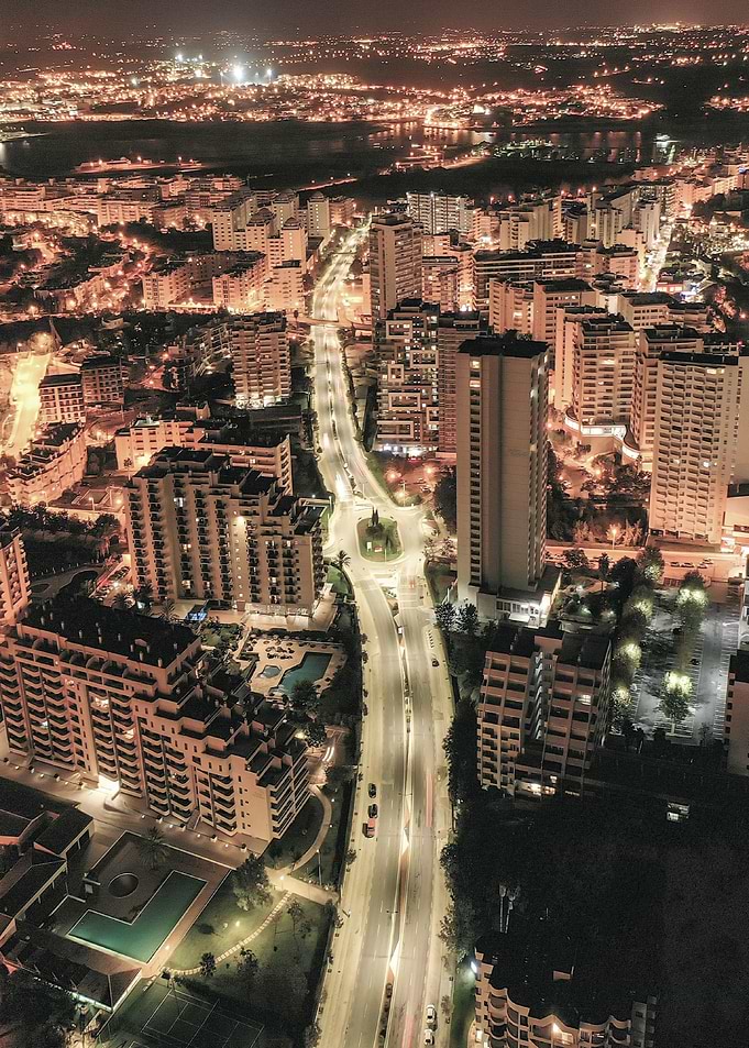 City night sky